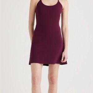 35.) Quince Deep Burgundy Mini Dress